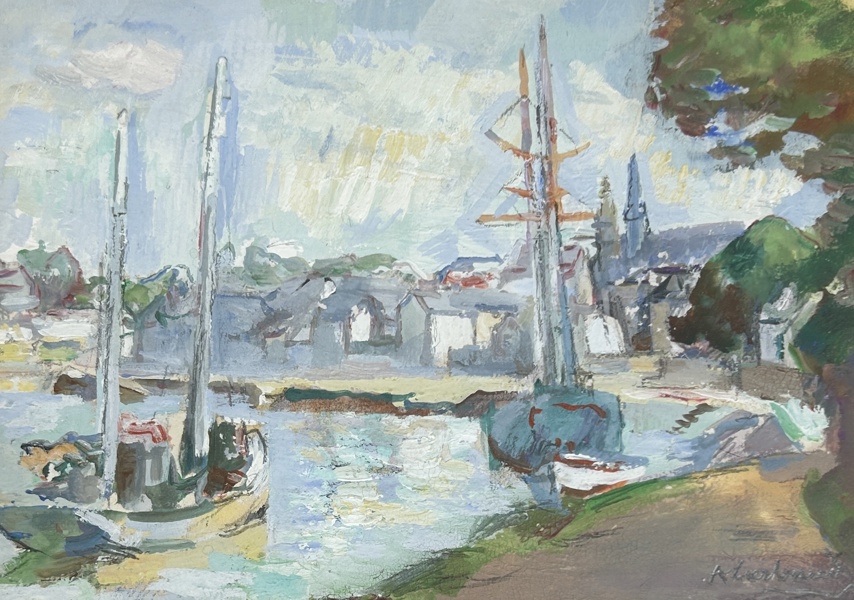Abel Gerbaud. Olja på pannå, singerad. (1888-1954)