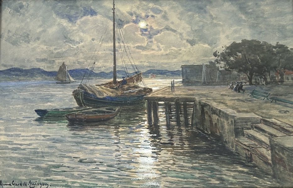 Anna Gardell-Ericson. Akvarell, ”Efter oss”signerad.