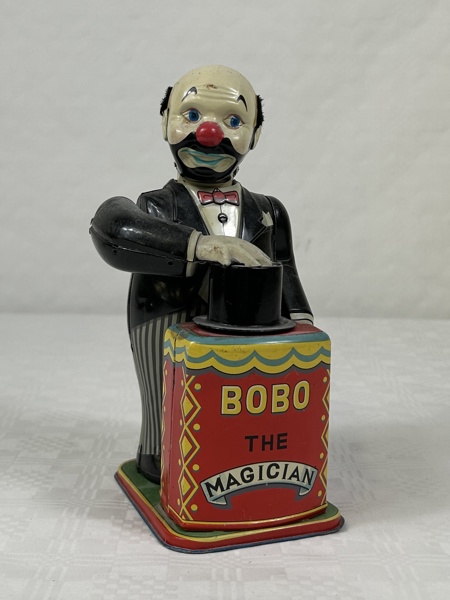 Leksak, plåt, "Bobo the Magician", Japan, 1900-talets mitt.