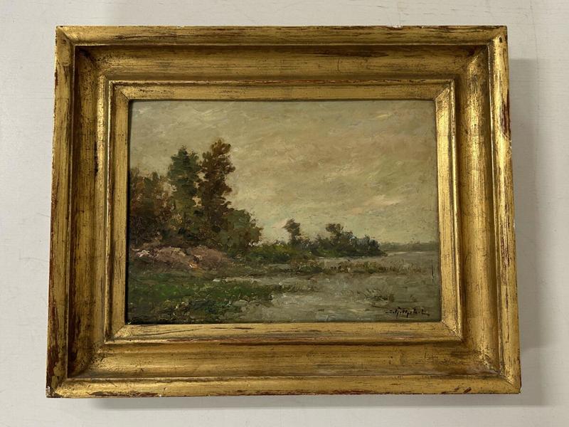 Olja på pannå Helmut Josef Shilhabel, 35 x 25 cm