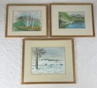 Tavlor, 3 st, Akvareller, signerade, Uppsala motiv.