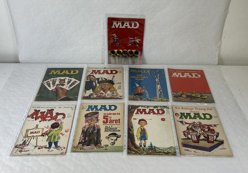 Serietidningar, "Mad", 9 st, 1960-tal.