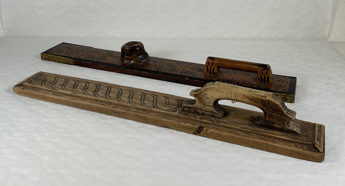 Mangelbrädor, 2 st, allmoge, 1800-tal.