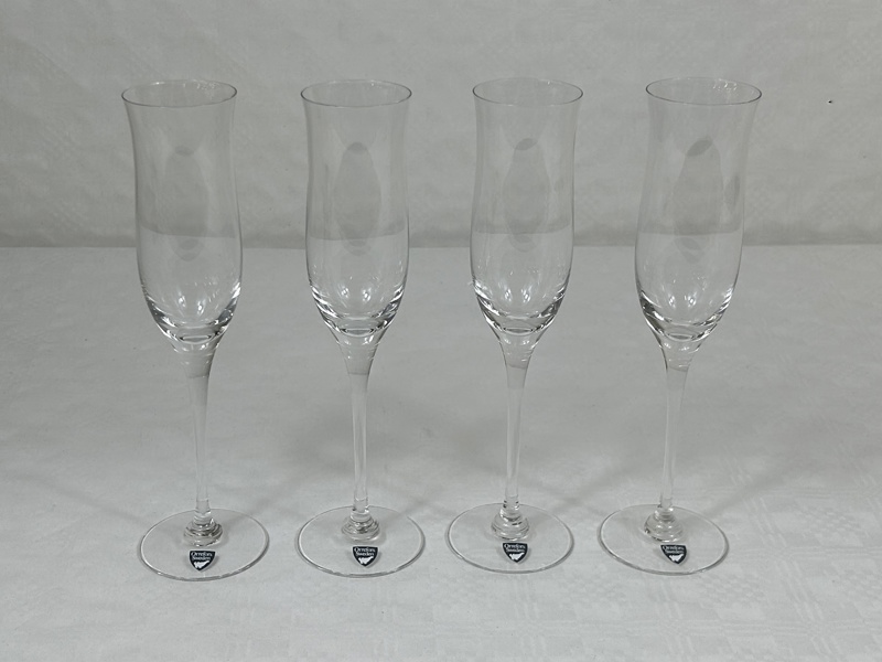 Gunnar Cyrén. Champagneglas, 4 st, "Claire", Orrefors.