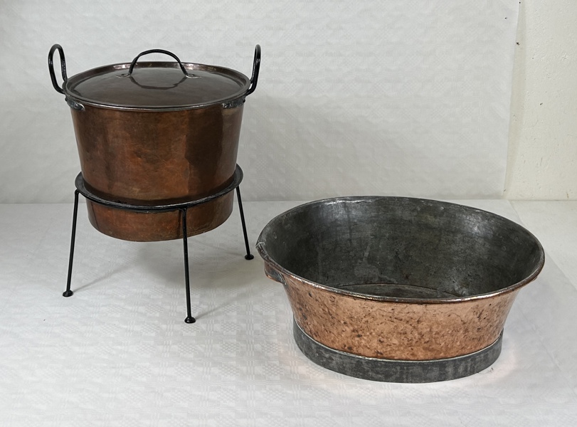 Gryta och kärl, koppar, 18/1900-tal.