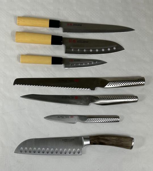 Kockknivar, 7 st, Japan, bla Barracuda.