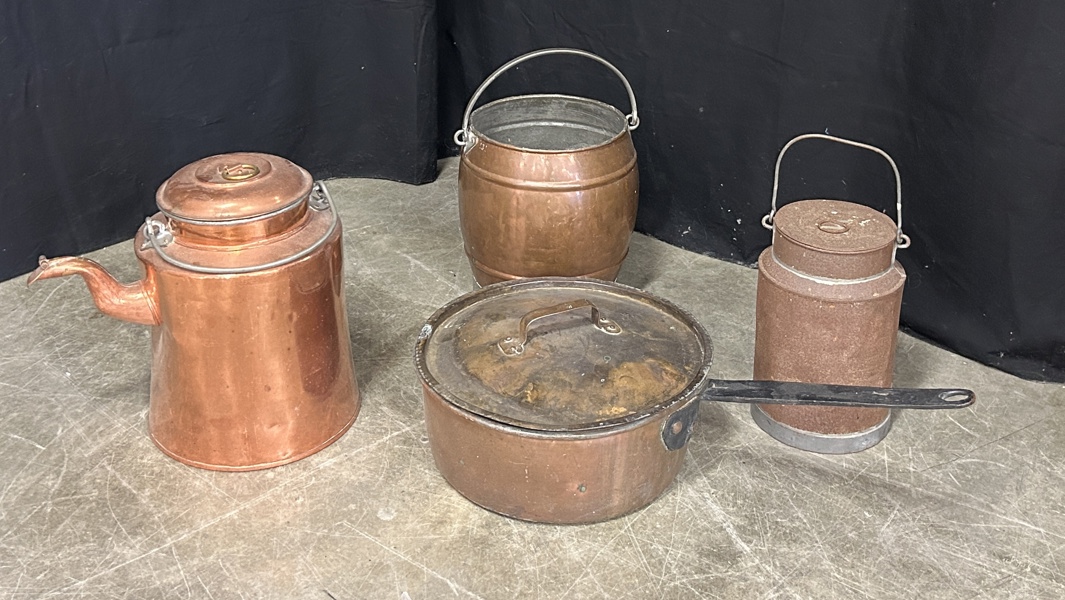 Kopparföremål, 3 delar, 18/1900-tal.
