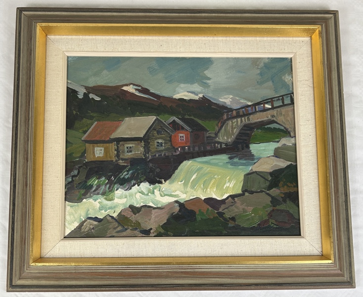 Oskar Persson. Olja på pannå, signerad.