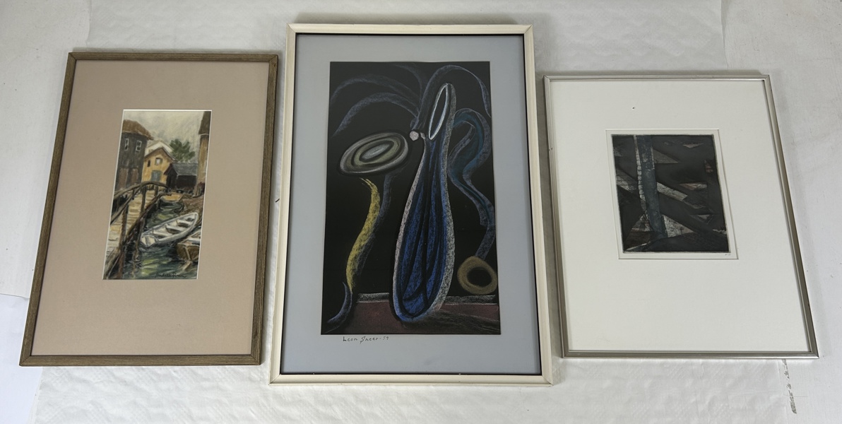 Tavlor, 3 st, signerade.