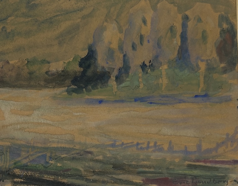 Eric Lundberg. Akvarell, signerad.