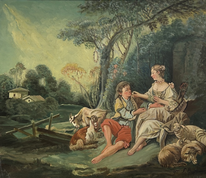 Okänd konstnär. Olja på duk, signerad och daterad 1737.