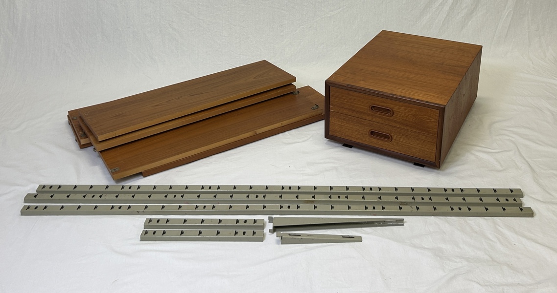 Hyllsystem, 7 delar, teak, 1900-tal.