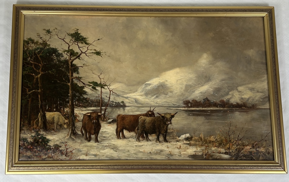 Okänd Konstnär. Olja på duk, signerad, 1800-tal.