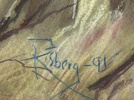 Akvarell/Pastell, signerad Risberg daterad -91.