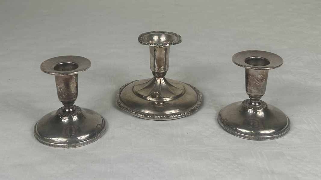 Silverljusstakar, 3 st, 830/1000 Silver.