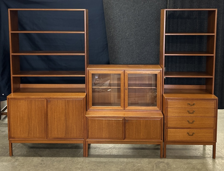 Bokhylla, teak, 3 delar, 1900-talets mitt.