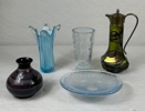 Glasföremål, 5 delar.