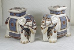 Piedestaler, ett par, Elefanter, orientaliska, 1900-tal.