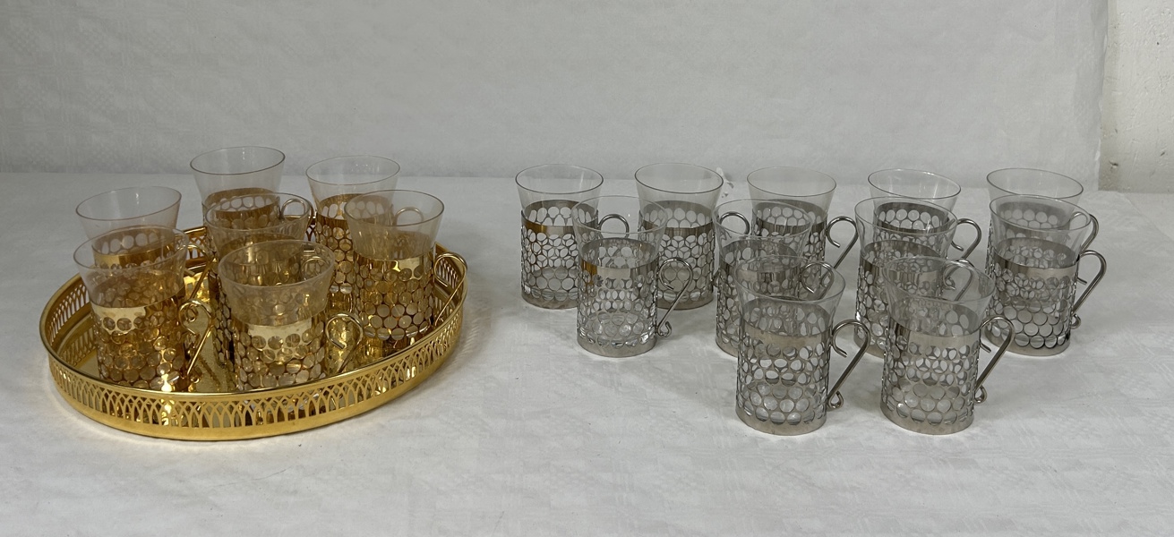 Irish Coffe glas, 25 st, med en bricka, 1900-talets slut.