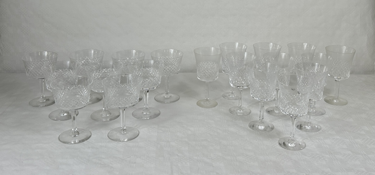 Glas, 20 st, kristall.