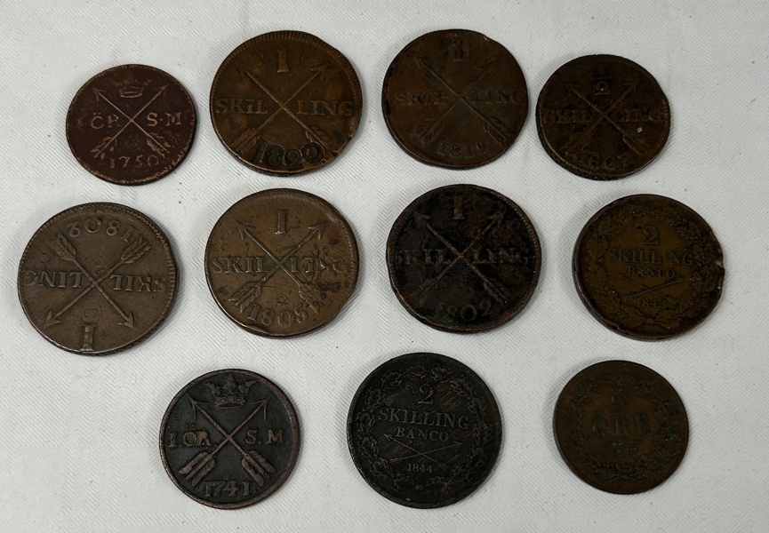 Mynt, Koppar, Sverige, 1741-1857.