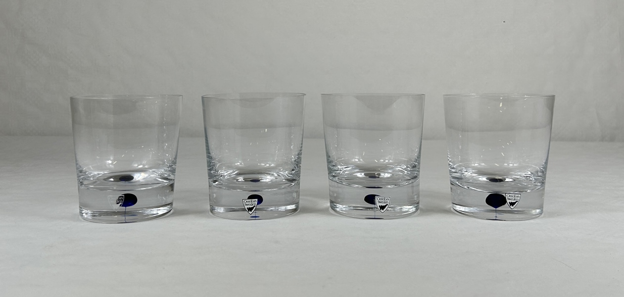 Erika Lagerbielke. Whiskyglas, 4 st, ur serien "Intermezzo", Orrefors.