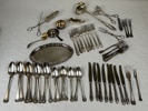 Nysilverföremål, bla bestick.