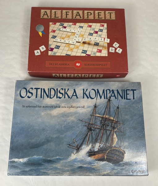 Spel, 2st, "Ostindiska Kompaniet" och "Alfapet".