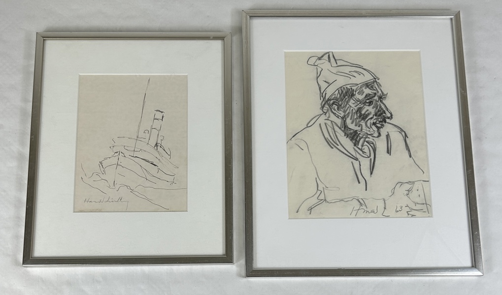 Harald Lindberg blyertsteckningar, 2 st.