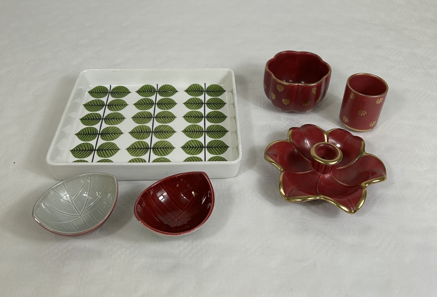 Diverse porslin, 6 delar, bla Stig Lindberg och Carl-Harry Stålhane.