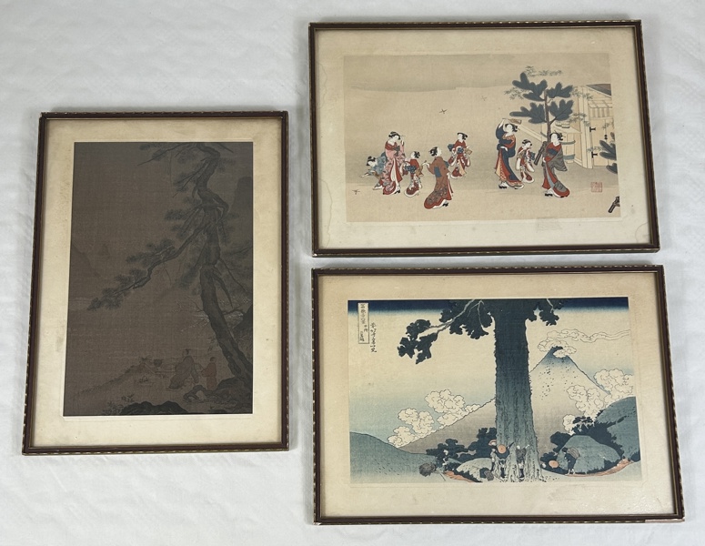 Träsnitt, 3 st, Japan.