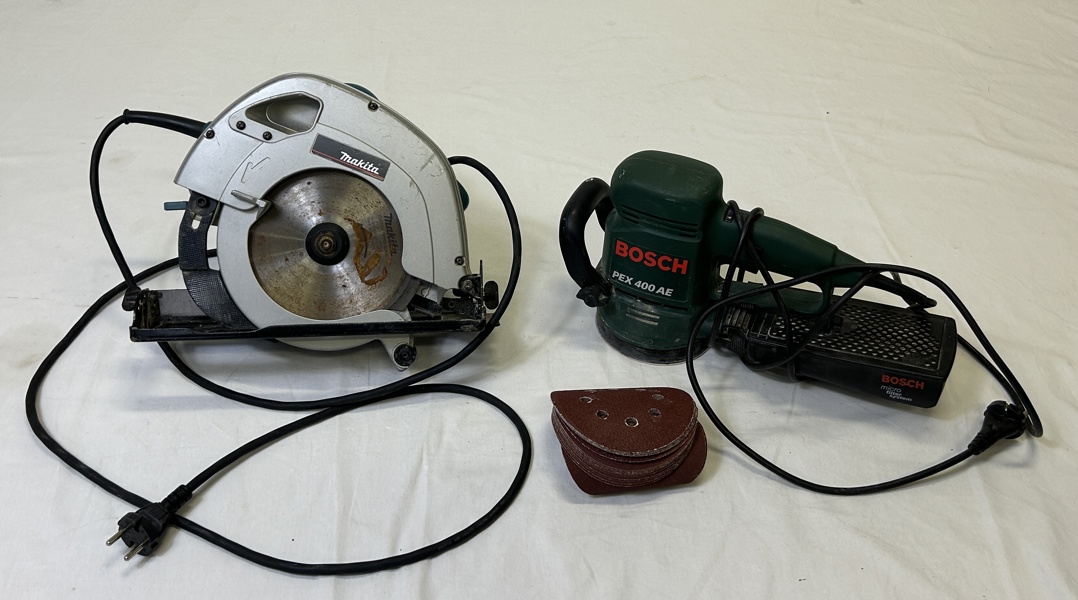 Handmaskiner, 2 st, Makita och Bosch.