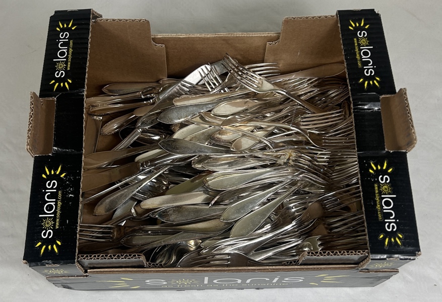 Parti bestick, nysilver, ca 10,5 kg.