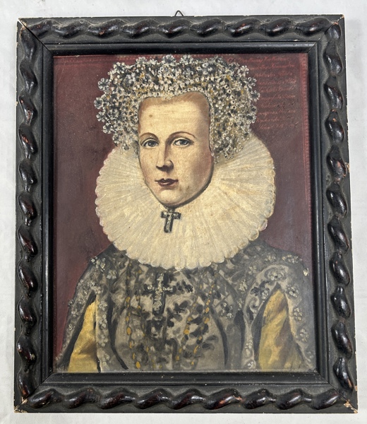 Porträtt, olja på pannå.