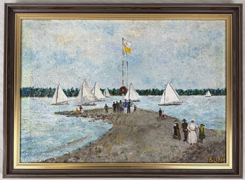 Oidentifierad konstnär. Olja på duk, signerad.