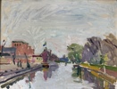 Olja på pannå, Lars Kemner, Uppsalamotiv, signerad och daterad 1943.