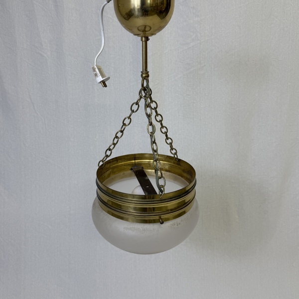 Taklampa, mässing och glas, 1900 tal.