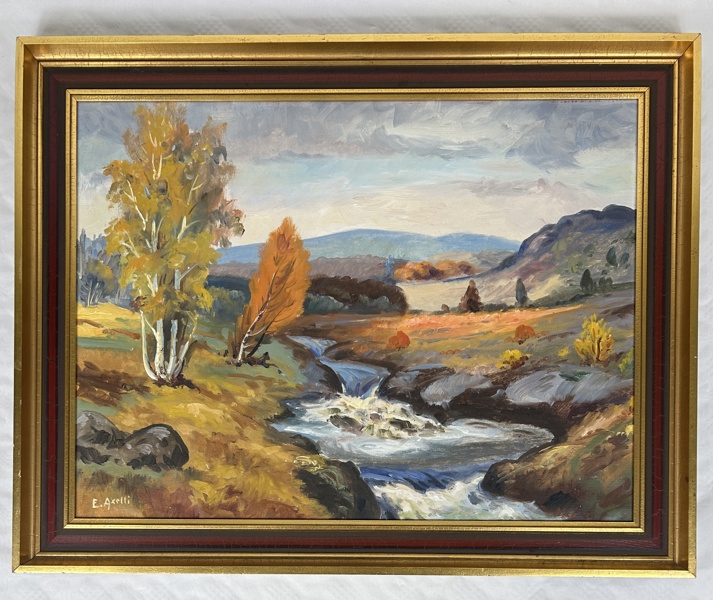 Oidentifierad konstnär, olja på duk, signerad E Axelli.