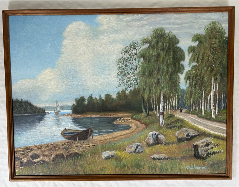 Odientifierad kostnär. Olja på pannå, signerad Åkerlund.