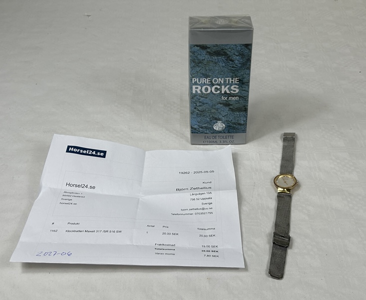 Damarmbandsur och parfym, Pure On The Rocks, 100ml.