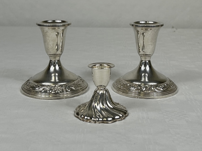 Ljusstakar, 3 st, silver 830/1000.