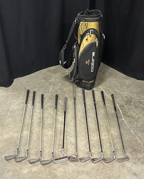 Golfklubbor, 10 st, samt väska, Cobra.