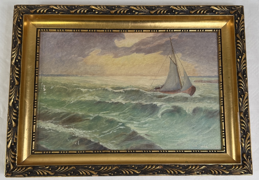 Oidentifierad konstnär. Olja på pannå, signerad och daterad 1929.