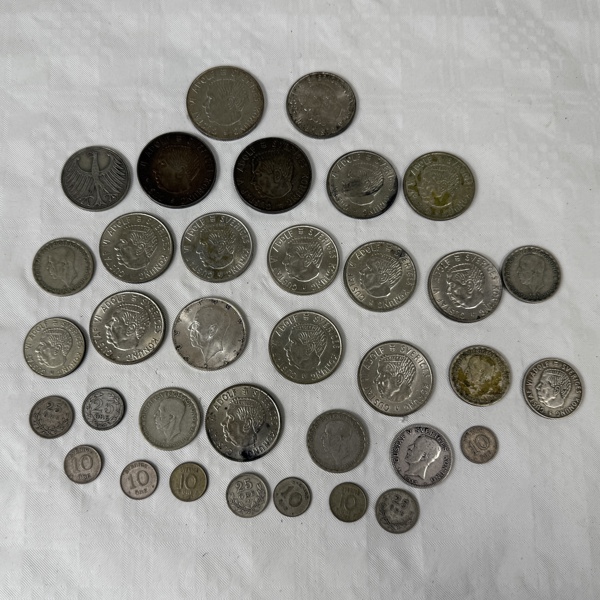 Parti mynt, silver, Sverige. 