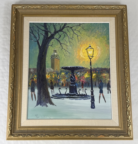 Oidentifierad konstnär. Olja på duk, signerad.