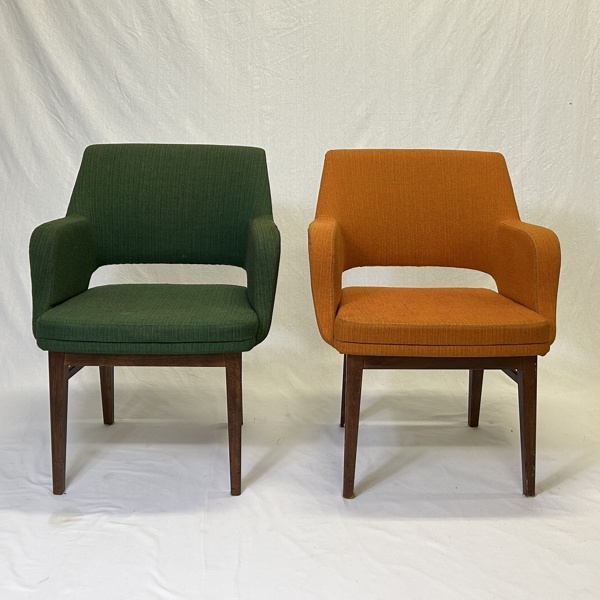 Karmstolar, ett par, "Oslosund", Kinnarps, 1950-tal.