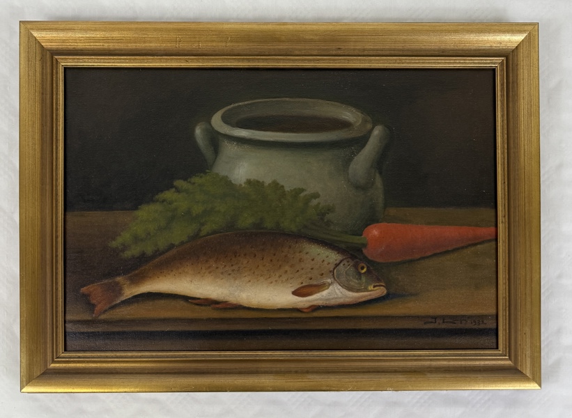 Oidentifierad konstnär, olja på duk, stilleben.