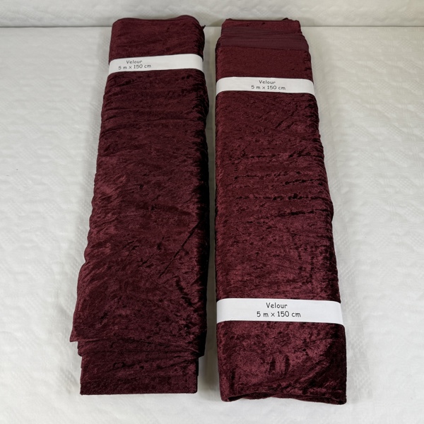 Dukar, 2 st, Velour, 500 x 150 cm.