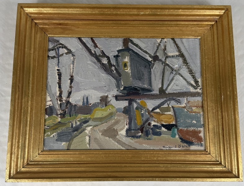 Richard Öster. Olja på pannå, signerad.