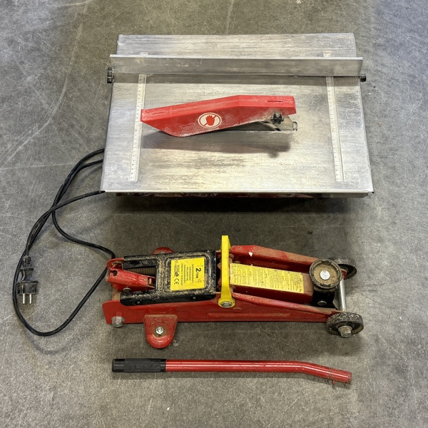 Kakelskärare, Einhell, och domkraft, 2T.